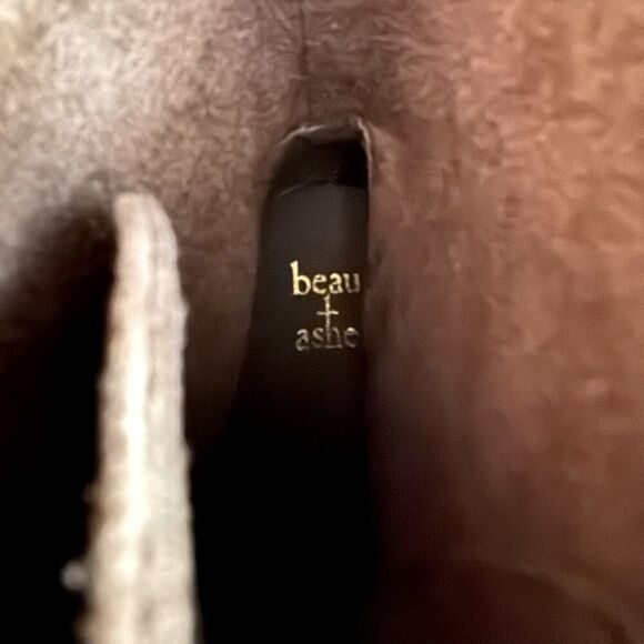 BEAU + ASHE Taupe Faux Suede Size 9.5 Rock Wedge Boots Booties Lace Up NWOT - Picture 6 of 13